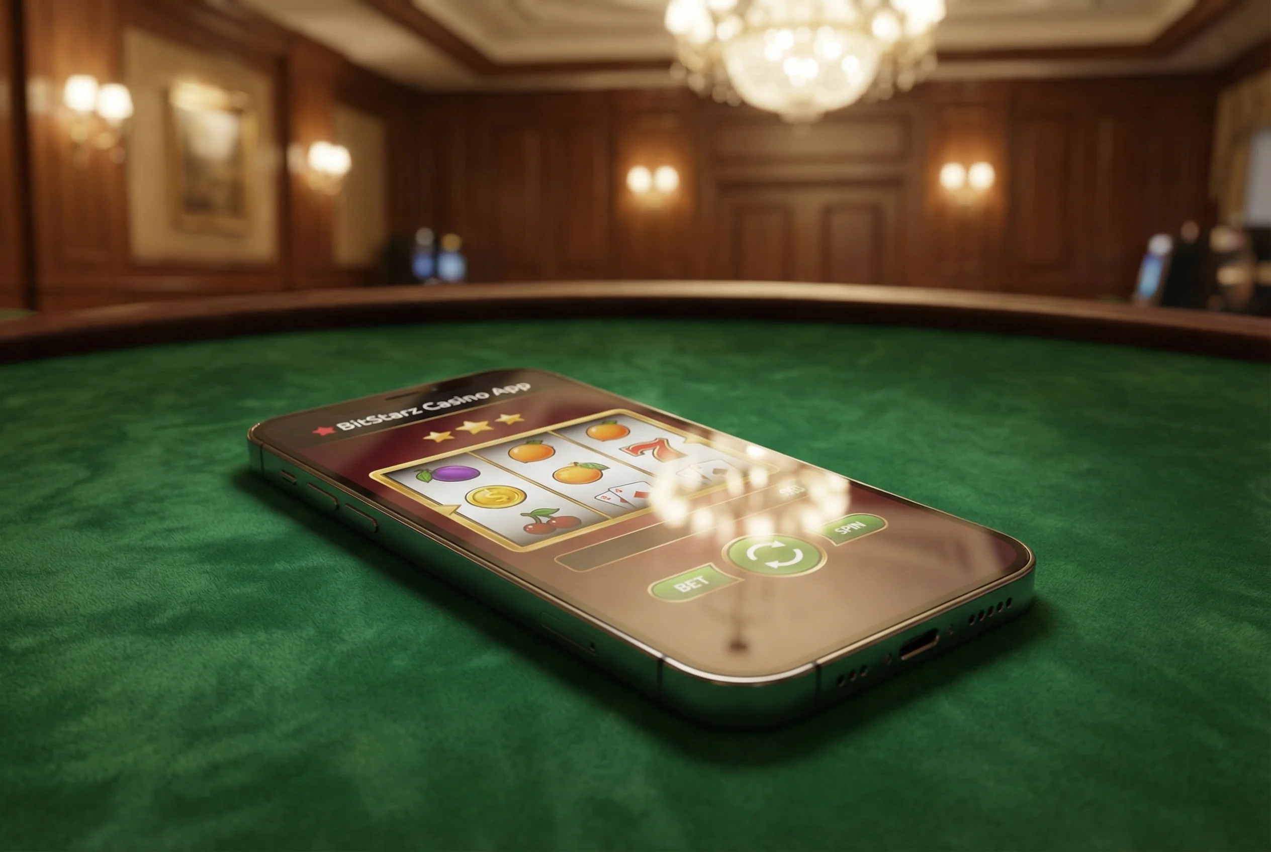 Mobile casino interface on a smartphone